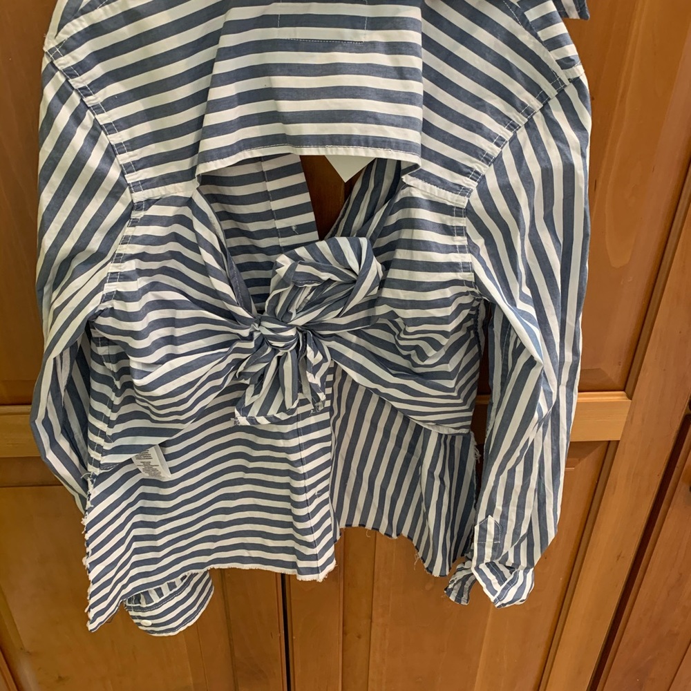 Current/Elliott Striped Collared Shirt - image 2